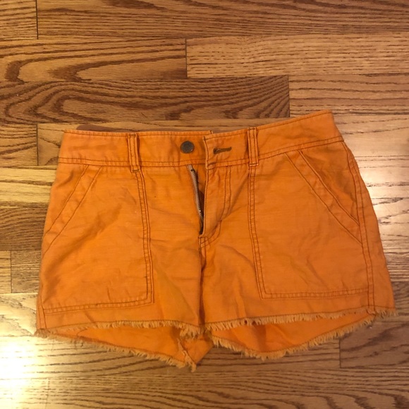 Free People Orange Cotton Shorts - Picture 1 of 3